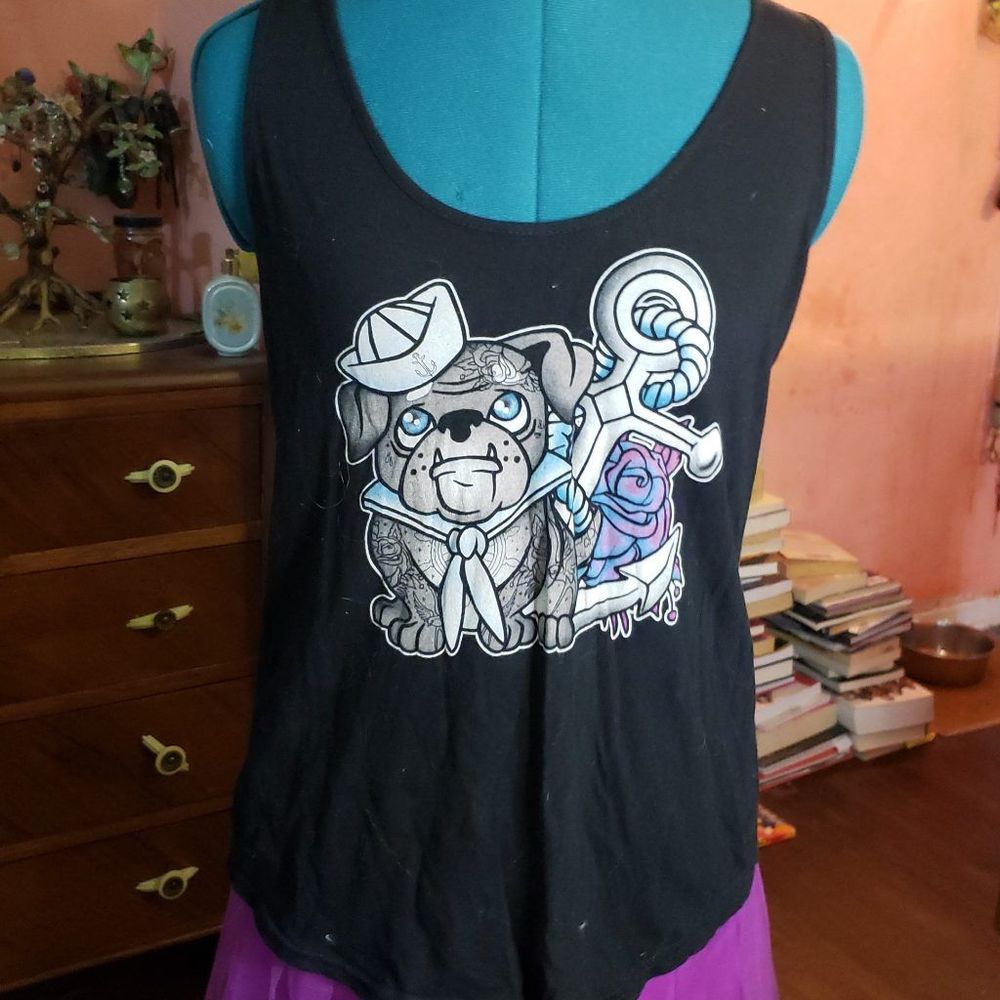 Cute Rock Steady Sailor Bulldog Tank Top